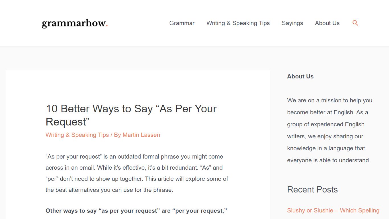 10 Better Ways to Say "As Per Your Request" - Grammarhow