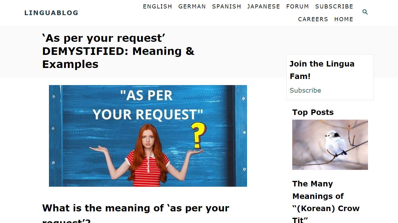 "As per your request": Meaning & Examples - Linguablog